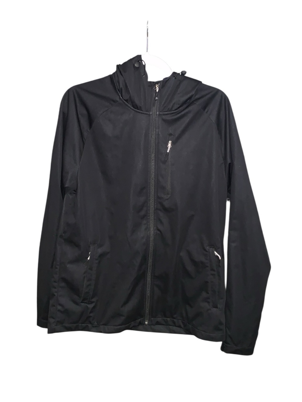 32 Degrees Men's Black Hooded Softshell Jacket Lightweight Weather Resistant